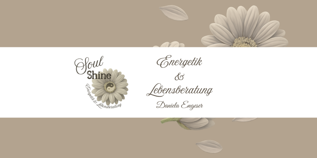 Logo von Soul Shine mit einer Blume und dem Text 'Energetik & Lebensberatung' von Daniela Engeser.