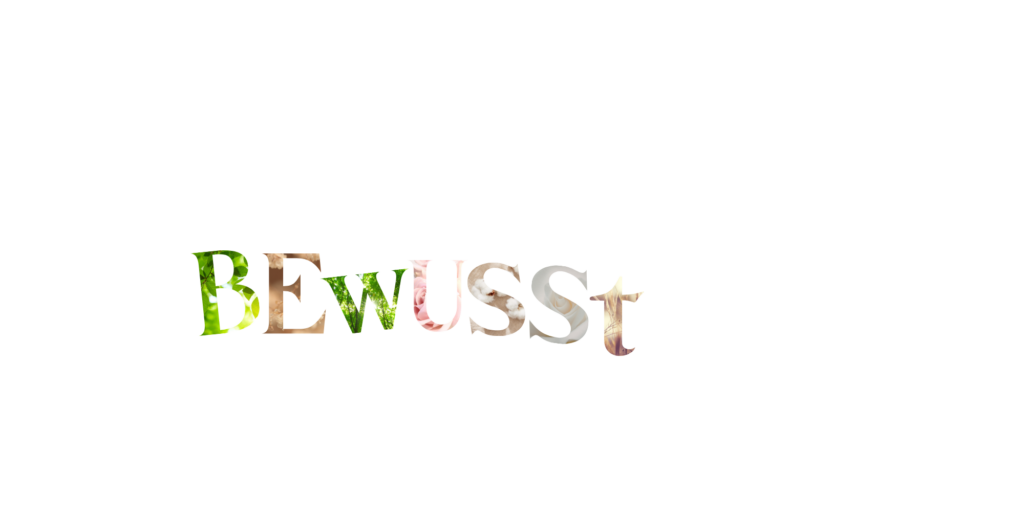 Textgestaltung mit den Worten 'KörperBewusstsein' in verschiedenen Schriftarten und Farben auf schwarzem Hintergrund.