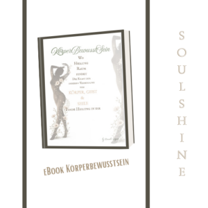 KörperBewusstSein E-Book von SoulShine mit weißem Buchumschlag, grüner Schrift und schlichter Gestaltung; Titel und Unterzeile betonen Körper, Geist und Seele